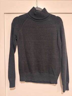 Cotton Turtleneck Sweater - Dark Gray Sz M